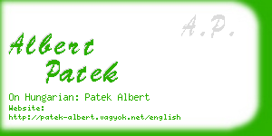 albert patek business card